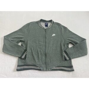 Nike Womens Unisex Youth Sportswear Varsity Zip Up Fleece Track Green Jacket "M"